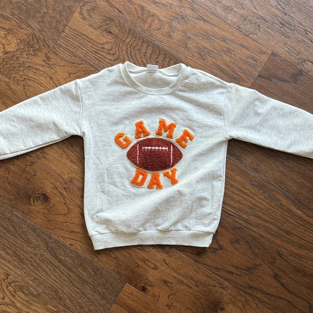 4T - 5T Game Day Football Sweatshirt and Football Flare Bellbottom Pants Set